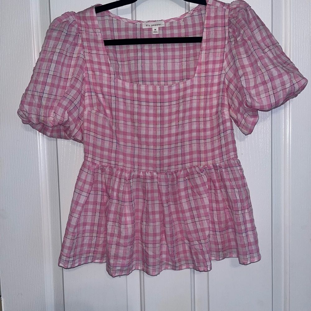 Pink Plaid Women's Top